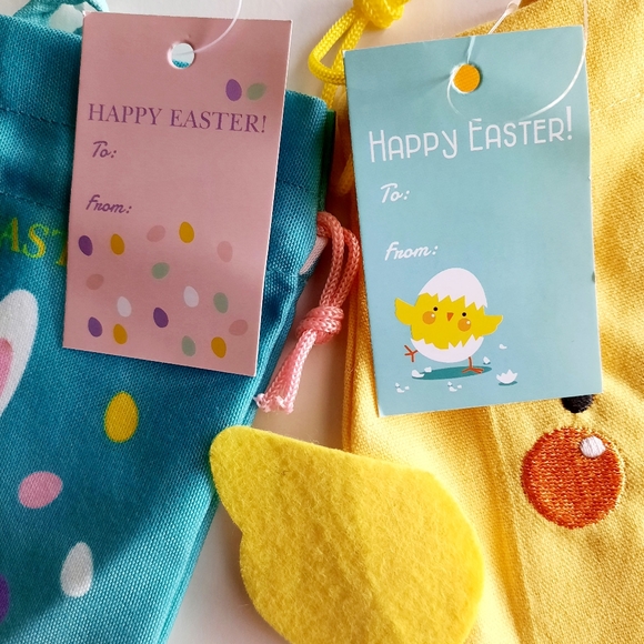 (3) Cloth Drawstring Easter Treat Bags - Picture 5 of 10